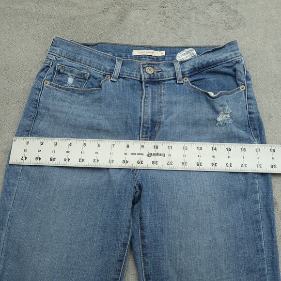 Levi's Jeans Womens Size 6S Blue Mid-Rise Classic Straight 28" Inseam Distressed - Picture 9 of 16